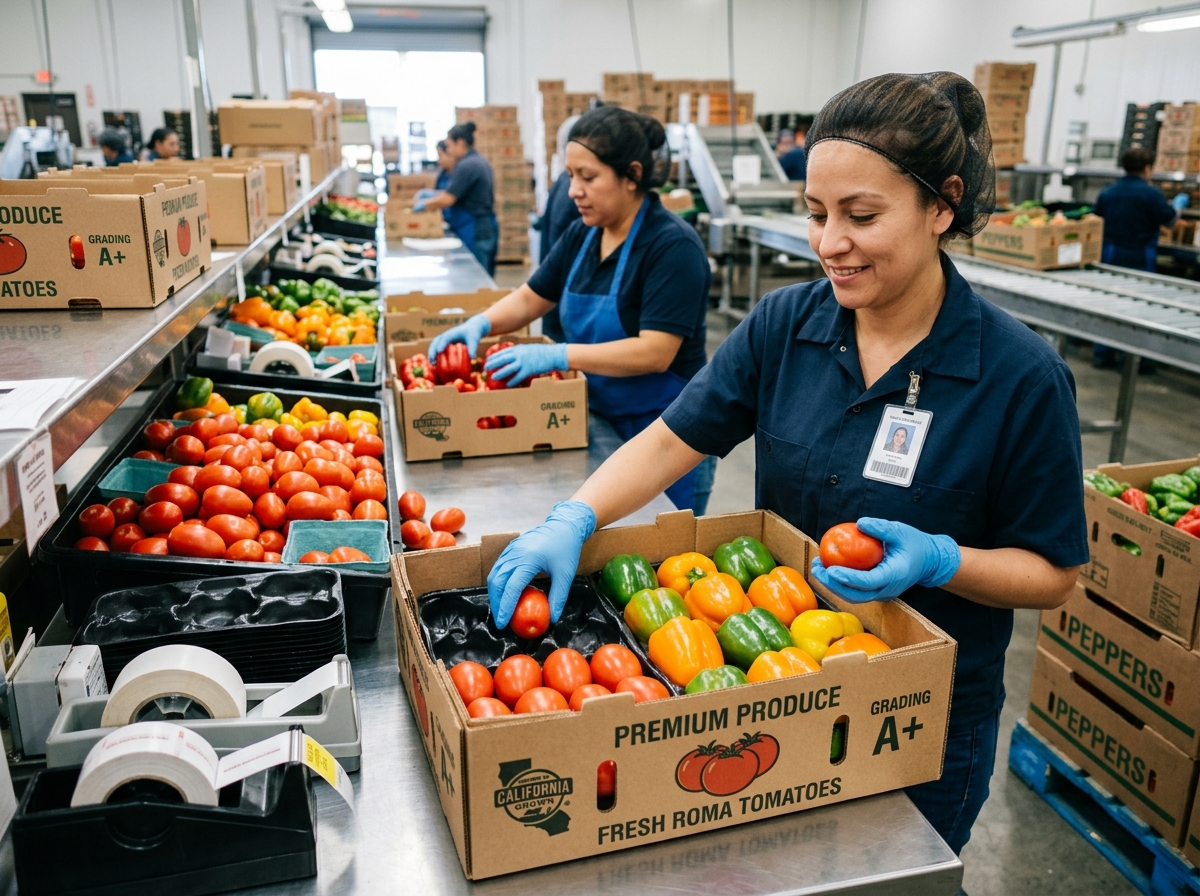 Produce Sorting, Grading and Master Box Packing